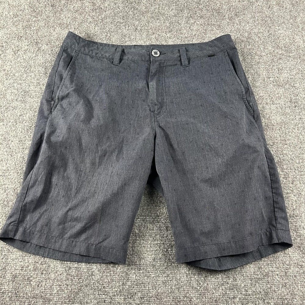 Mizuno Shorts Mens 32 Gray Polka Dot Chino Stretch Golf Casual Pockets 10 Inseam